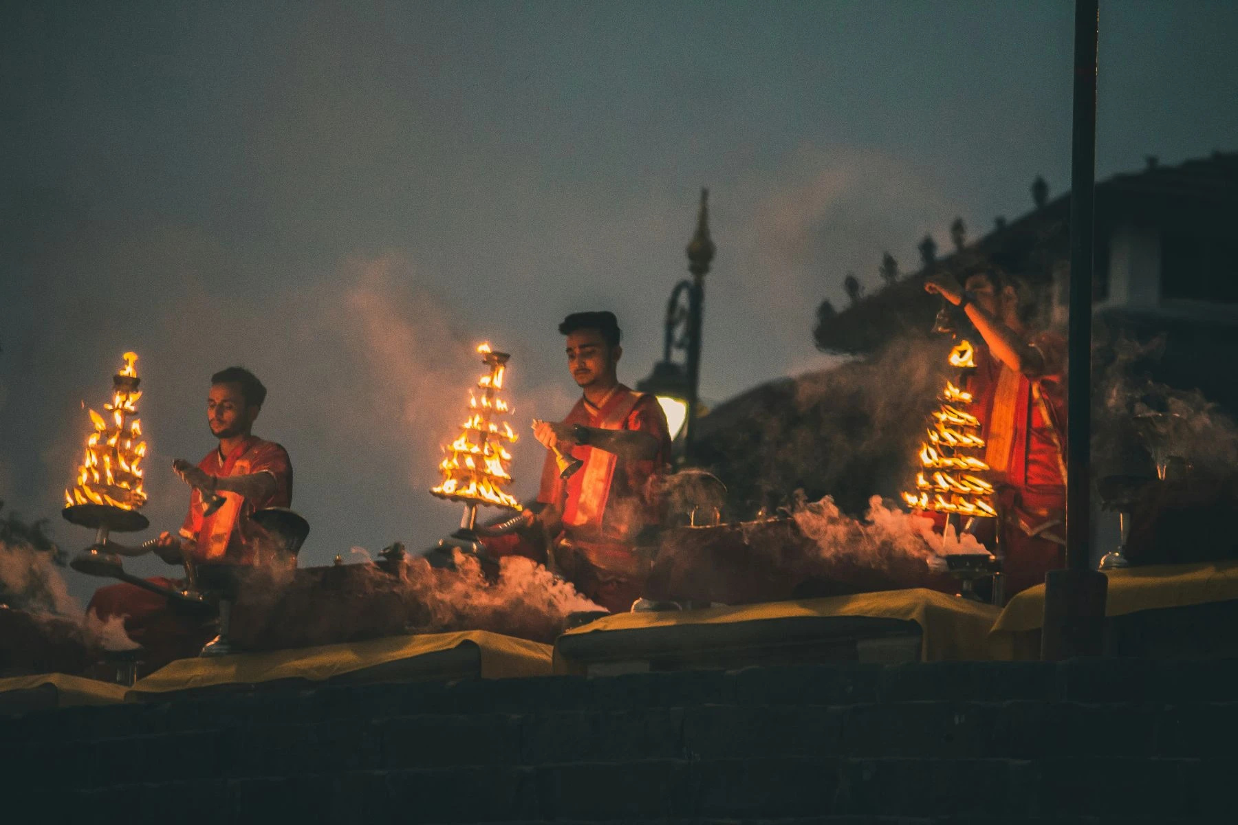 Ganga Aarti ceremony at the ghats of Varanasi, Uttar Pradesh