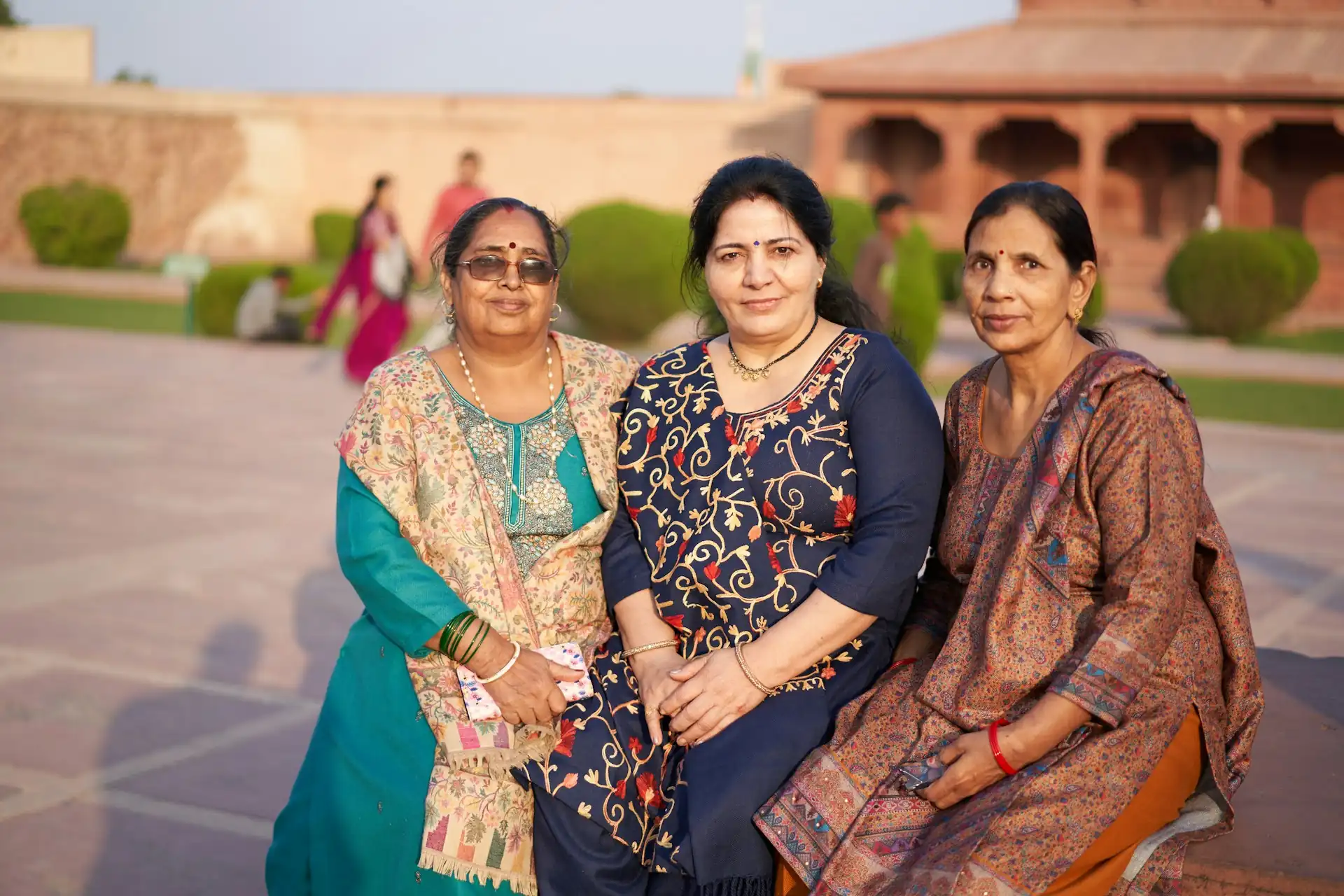 Family enjoying a holiday and sightseeing experience in India