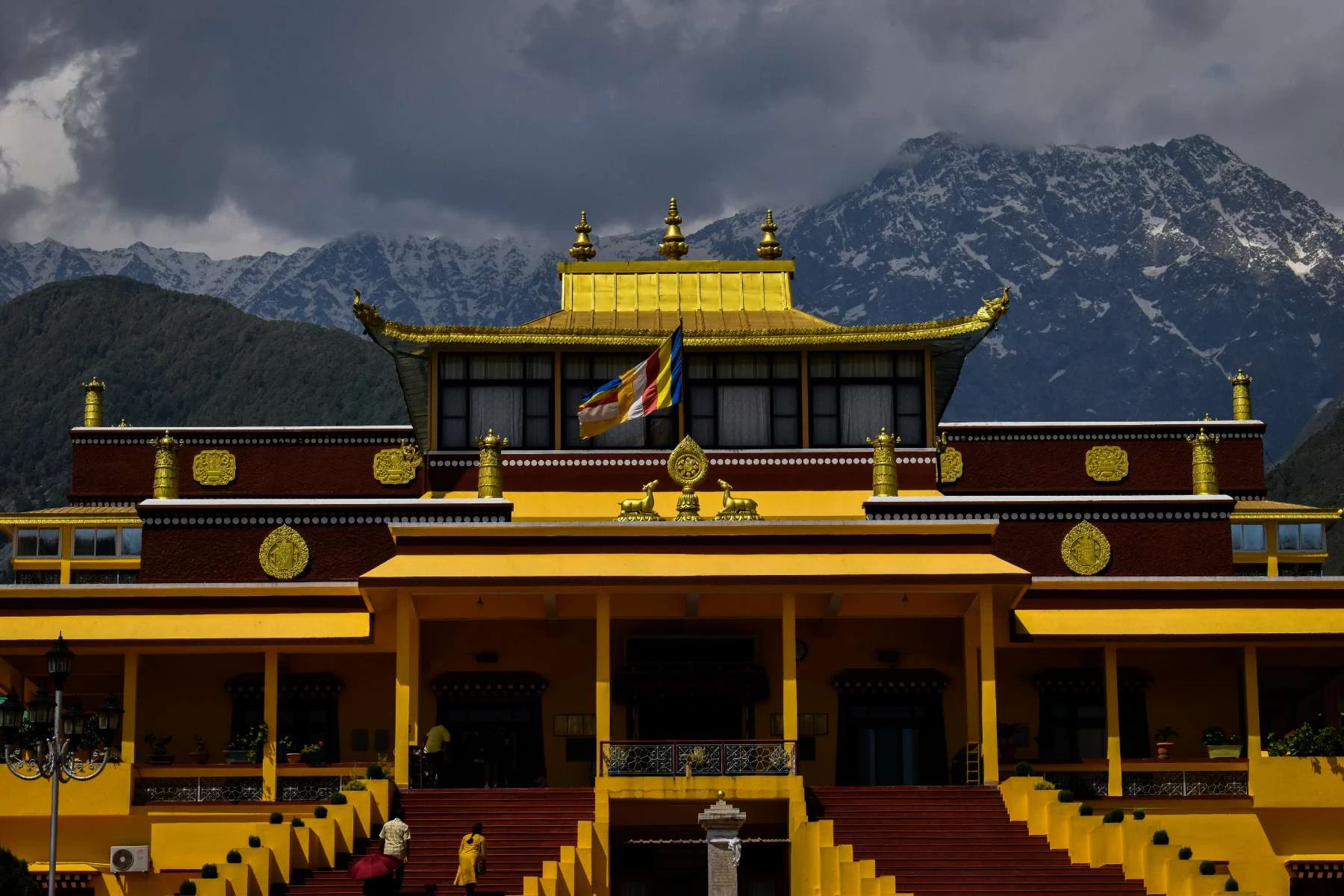 Mountain landscape of Dharamshala and McLeod Ganj in Himachal Pradesh